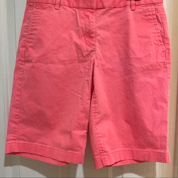 J. Crew bright Pink Bermuda Long Shorts size XS size 2 summer cotton EUC - Picture 4 of 5
